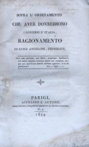Luigi Angeloni,Frosinone, 1759-1842, scrittore e patriota